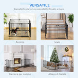 immagine-8-easycomfort-easycomfort-cancelletto-di-sicurezza-pieghevole-8-sezioni-cancellino-barriera-per-cani-in-acciaio-sistema-di-blocco-e-chiusura-automatica-nero