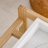 easycomfort easycomfort carrello da cucina a 4 livelli in mdf e legno di pino con 4 ruote girevoli 40x30x76 cm bianco e marrone