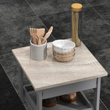 easycomfort easycomfort carrello da cucina con cassetto 2 vassoi estraibili e ripiano fisso in legno di pino e mdf 37x37x76 cm