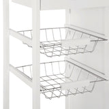 easycomfort easycomfort carrello da cucina con ruote cassetti e 2 cesti mobile da cucina salvaspazio in legno di pino bianco 70 x 37 x 85cm ean 8054144137285