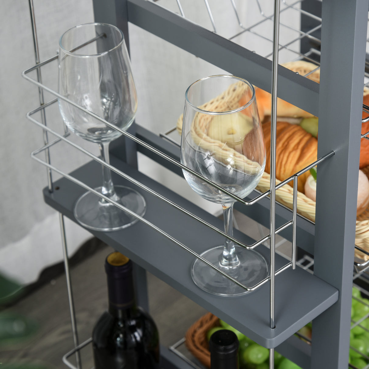 immagine-8-easycomfort-easycomfort-carrello-da-cucina-in-grigio-scuro-con-1-cassetto-e-4-cestelli-metallici