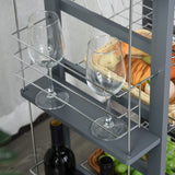 immagine-8-easycomfort-easycomfort-carrello-da-cucina-in-grigio-scuro-con-1-cassetto-e-4-cestelli-metallici