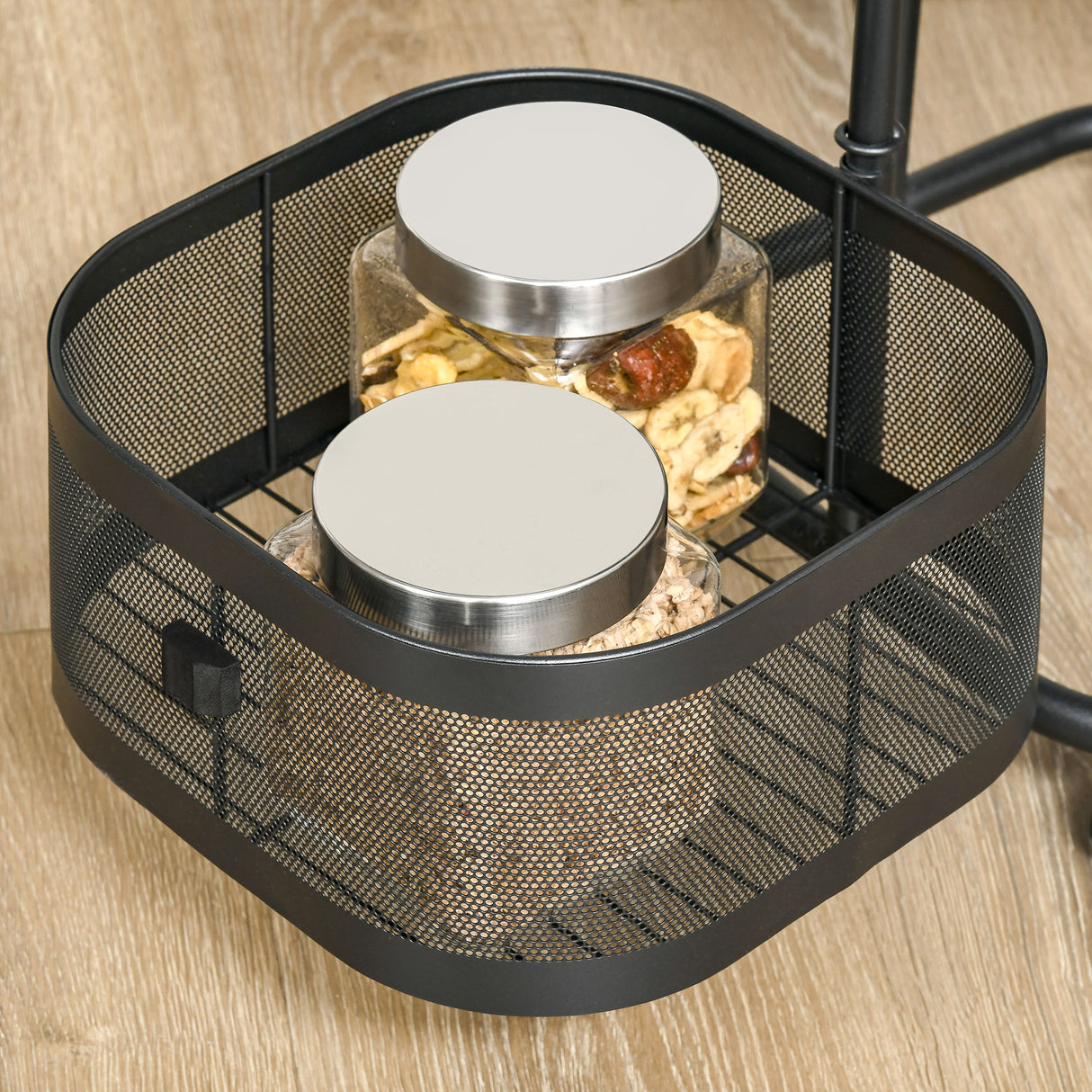 easycomfort easycomfort carrello portavivande con 4 cestelli piano dappoggio e ruote in acciaio e pp 33x33x77 cm