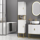 immagine-8-easycomfort-easycomfort-colonna-bagno-con-2-armadietti-e-ripiano-in-mdf-e-acciaio-30x30x170-7cm-bianco-e-oro