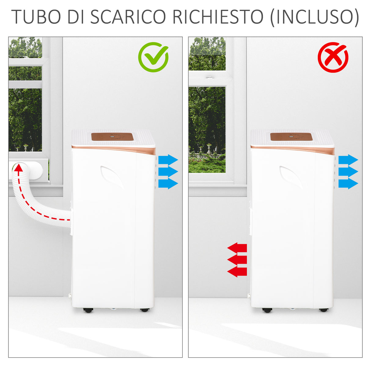 easycomfort easycomfort condizionatore portatile deumidificatore con telecomando timer 24h e 2 velocita 1122w classe energetica a 10000btu 35 5x34x70cm bianco