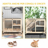 easycomfort easycomfort conigliera in legno a 2 piani con casetta rampa e vassoio estraibile 91 5x53 3x73cm