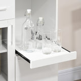 easycomfort easycomfort credenza moderna con armadietti e cassetto in legno e vetro 60x40x95cm bianco