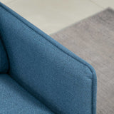 easycomfort easycomfort divano 2 posti in tessuto con cuscini imbottiti e gambe in acciaio 139x68x80cm blu scuro