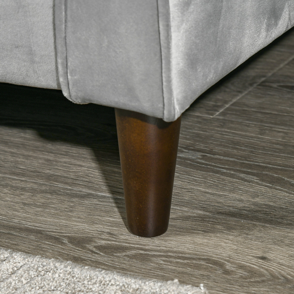 easycomfort easycomfort divano letto 3 posti con poggiapiedi e schienale reclinabile rivestimento velluto e seduta imbottita 218x85x86 cm grigio chiaro