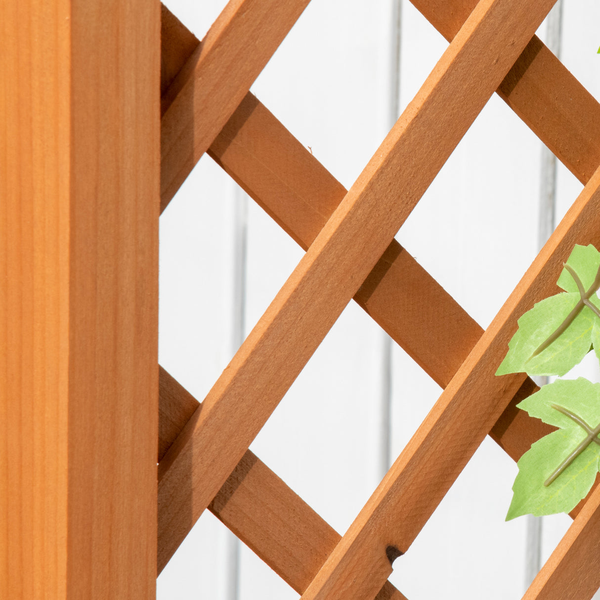 easycomfort easycomfort fioriera da esterno a fondo cavo in abete marrone con arco decorativo e grate per rampicanti 83x36x152 cm