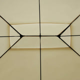 easycomfort easycomfort gazebo da giardino 3x4 m con tende e tetto a 2 livelli bianco crema