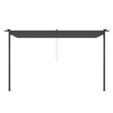 easycomfort easycomfort gazebo pergola 4x3m in acciaio e poliestere con tettuccio scorrevole grigio