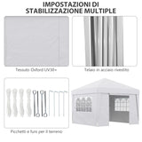 easycomfort easycomfort gazebo pieghevole 3x3 m con altezza regolabile con design pop up e finestre bianco