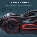 easycomfort easycomfort go kart a pedali per bambini 3 8 anni con sedile regolabile e ruote in eva 100x58x58 5 cm rosso nero