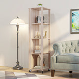 immagine-8-easycomfort-easycomfort-libreria-portariviste-moderna-a-4-ripiani-in-legno-con-rotelle-40x40x150cm-quercia