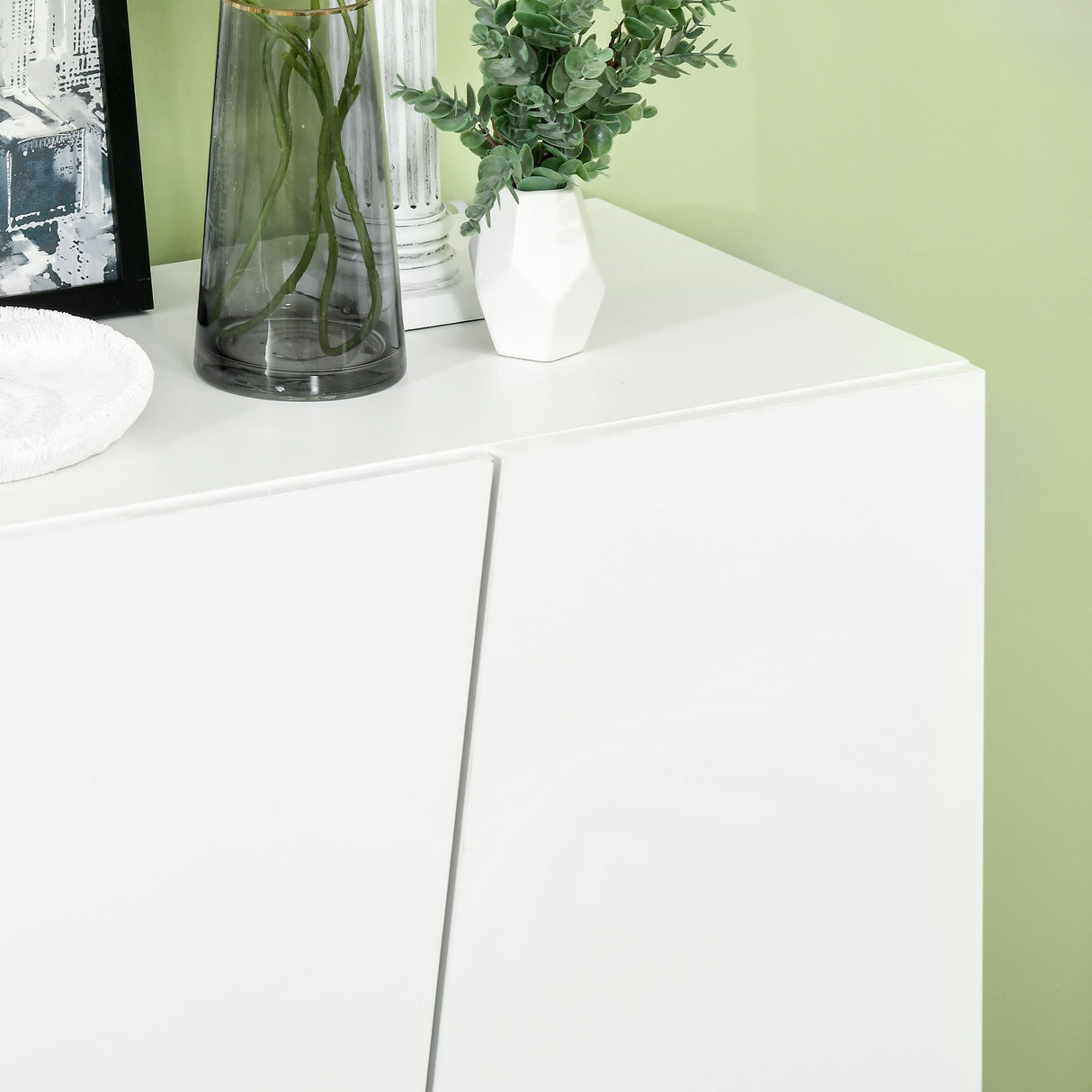 easycomfort easycomfort mobiletto multiuso in truciolato bianco a 5 livelli con ripiano regolabile su 3 livelli 150x40x88 cm