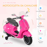 easycomfort easycomfort moto elettrica per bambini con licenza ufficiale vespa 2 rotelle luci e suoni 108x49x75 cm rosa
