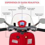 easycomfort easycomfort moto elettrica per bambini con licenza ufficiale vespa 2 rotelle luci e suoni 108x49x75 cm rossa