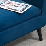 easycomfort easycomfort panca contenitore imbottita per interno in tessuto vellutato con braccioli 118x42x66cm blu