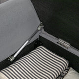 easycomfort easycomfort panca fondo letto in tessuto vellutato con spazio portaoggetti e braccioli 126x48 5x57 cm grigio