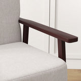 easycomfort easycomfort poltrona a dondolo in tessuto effetto lino e legno con braccioli e cuscini 66x78x76 cm beige e marrone