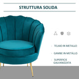 easycomfort easycomfort poltrona di design stile vintage imbottita in velluto 79x77x77cm verde petrolio ean 8054144138367