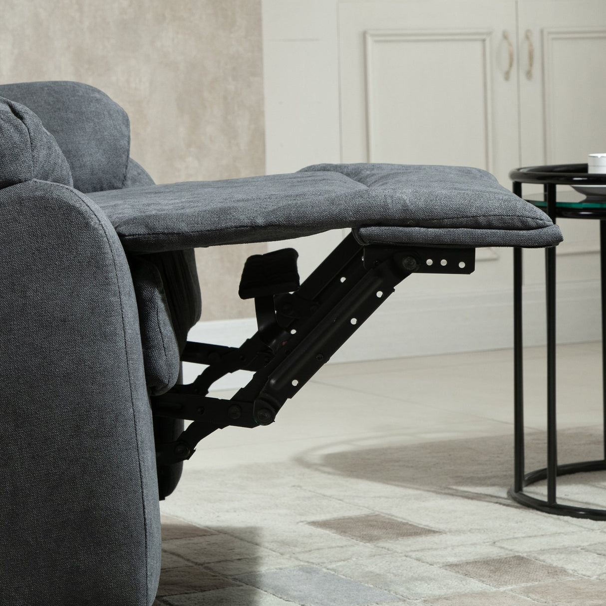 easycomfort easycomfort poltrona relax manuale ergonomica in tessuto poltrona reclinabile a 150 e poggiapiedi per casa e ufficio 93x88x102cm grigio scuro ean 8055776913636