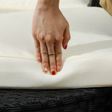 easycomfort easycomfort salotto da giardino con 2 poltrone e 2 poggiapiedi in rattan pe tavolino in vetro nero