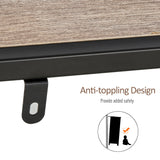 easycomfort easycomfort scaffale libreria asimmetrica in stile industriale in legno e metallo nero 120x32x95cm ean 8054144130903