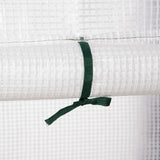 easycomfort easycomfort serra da giardino in pe e acciaio per esterni con 2 scaffali e porta avvolgibile 143x73x195 cm bianco