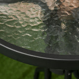 easycomfort easycomfort set da giardino 3 pezzi in acciaio con 2 sedie pieghevoli in tessuto traspirante e tavolo rotondo