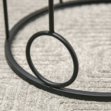 easycomfort easycomfort set di 2 tavolini da caffe impilabili in metallo e vetro temperato 41x57cm e 36x51cm nero