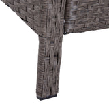 easycomfort easycomfort set mobili da giardino 2 poltrone 2 poggiapiedi 1 tavolino in vetro temperato rattan grigio