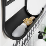 easycomfort easycomfort specchio da parete con mensola inferiore e struttura in metallo 36 2x12x71 7cm nero