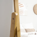 easycomfort easycomfort specchio da terra con cassetto in mdf e bambu 45x30x160 cm bianco e color legno