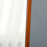 easycomfort easycomfort specchio da terra e da parete con struttura in legno supporto pieghevole con cerniera 37x43x156cm noce chiaro