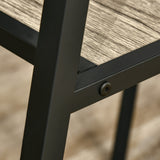 easycomfort easycomfort tavolo da bar industriale da 10 bottiglie in truciolato e acciaio 120x60x91 cm nero e color legno