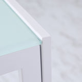 easycomfort easycomfort tavolo rettangolare da 4 persone per cucina e soggiorno tavolo moderno in metallo e vetro temperato 120x60x75 cm bianco