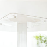 easycomfort easycomfort tavolo rotondo moderno per 2 persone in mdf e acciaio 70x75cm bianco