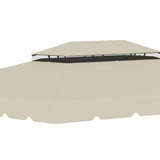 easycomfort easycomfort tettuccio di ricambio per gazebo da giardino 3x4m con tetto a 2 livelli in poliestere beige