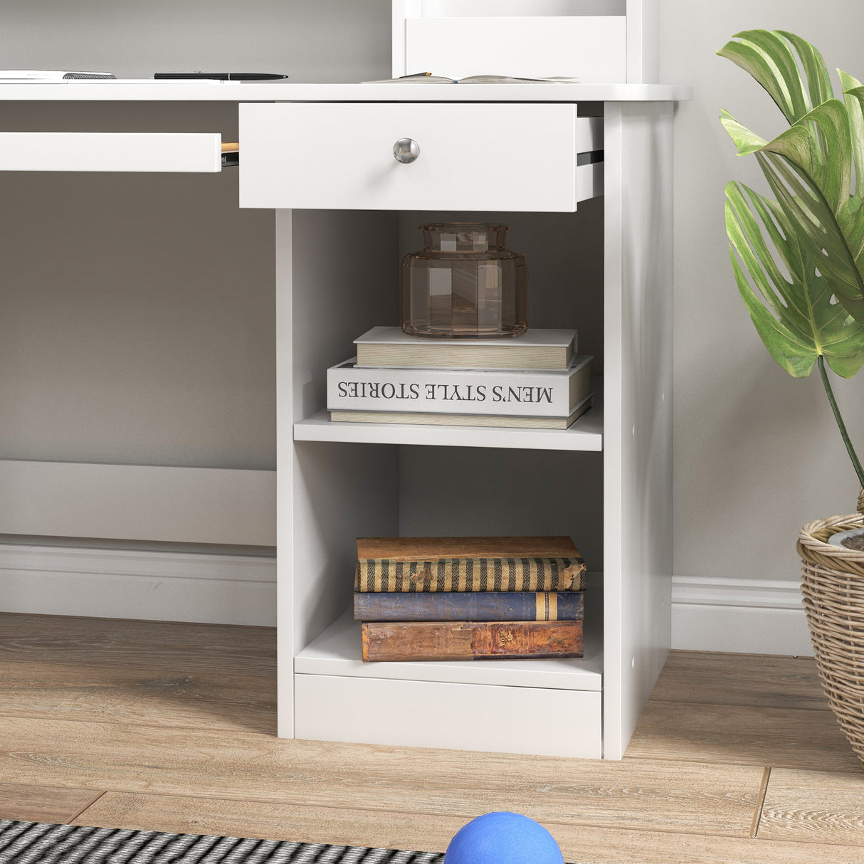 easycomfort easycomfortzonekiz banco scuola e sedia per bambini da 5 8 anni con scaffale e mensola estraibile in legno bianco