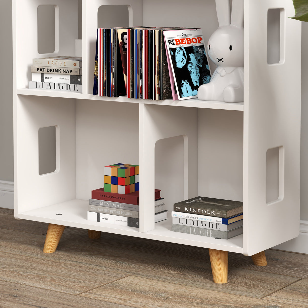 easycomfort easycomfortzonekiz libreria per bambini 3 6 anni a 3 livelli per libri e giochi in mdf e legno di pino 65x25x108 5 cm bianco