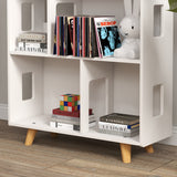 easycomfort easycomfortzonekiz libreria per bambini 3 6 anni a 3 livelli per libri e giochi in mdf e legno di pino 65x25x108 5 cm bianco