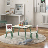 easycomfort easycomfortzonekiz set tavolo e sedie 3 pezzi per bambini 3 8 anni in mdf e legno di pino verde