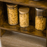 easycomfort easycomfort bancone bar pieghevole stile industriale con scaffale a 3 ripiani 120x76x91 4cm