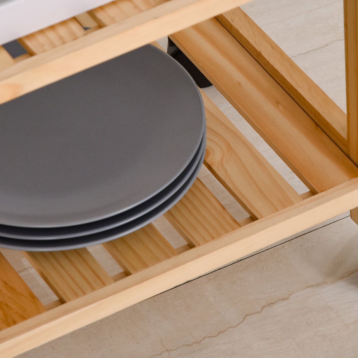 easycomfort easycomfort carrello da cucina a 4 livelli in mdf e legno di pino con 4 ruote girevoli 40x30x76 cm bianco e marrone