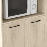 easycomfort easycomfort carrello da cucina in truciolato con ripiano aperto armadietto a 2 ante e scaffale laterale 75x40x80 5 cm