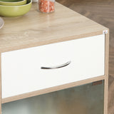 easycomfort easycomfort carrello da cucina portavivande con cassetto ripiani e armadietto in legno acciaio e vetro 65x39x80cm