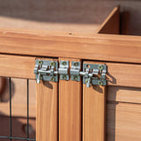 easycomfort easycomfort conigliera in legno a 2 livelli con ruote vassoio estraibile e rampa 122x50x101cm