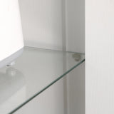 easycomfort easycomfort credenza moderna a 2 ante con mensole regolabili in legno e vetro 76x36x160cm bianco